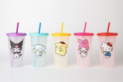 SANRIO Color-changing Reusable Cold Cups(24oz, 710ml) SET