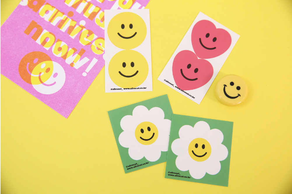 AFROCT afrocat smile sticker series, 15 styles