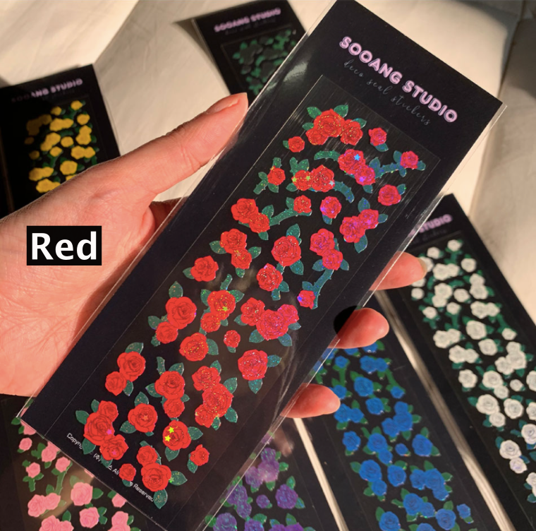 SOOANGSTUDIO Rosebush Deco seal sticker, 11 colors