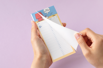 Peanuts Time Tracker memo pad, 2 style