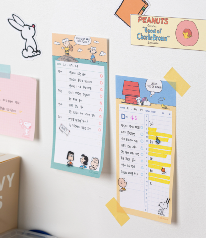 Peanuts Time Tracker memo pad, 2 style