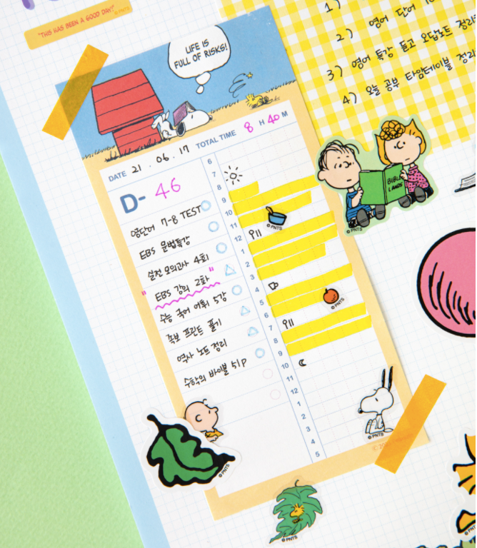 Peanuts Time Tracker memo pad, 2 style