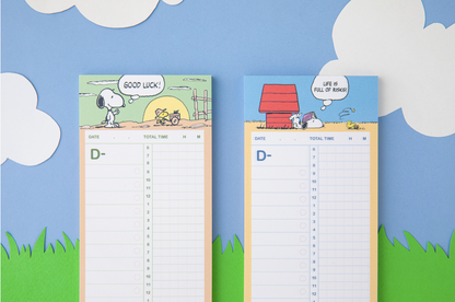 Peanuts Time Tracker memo pad, 2 style