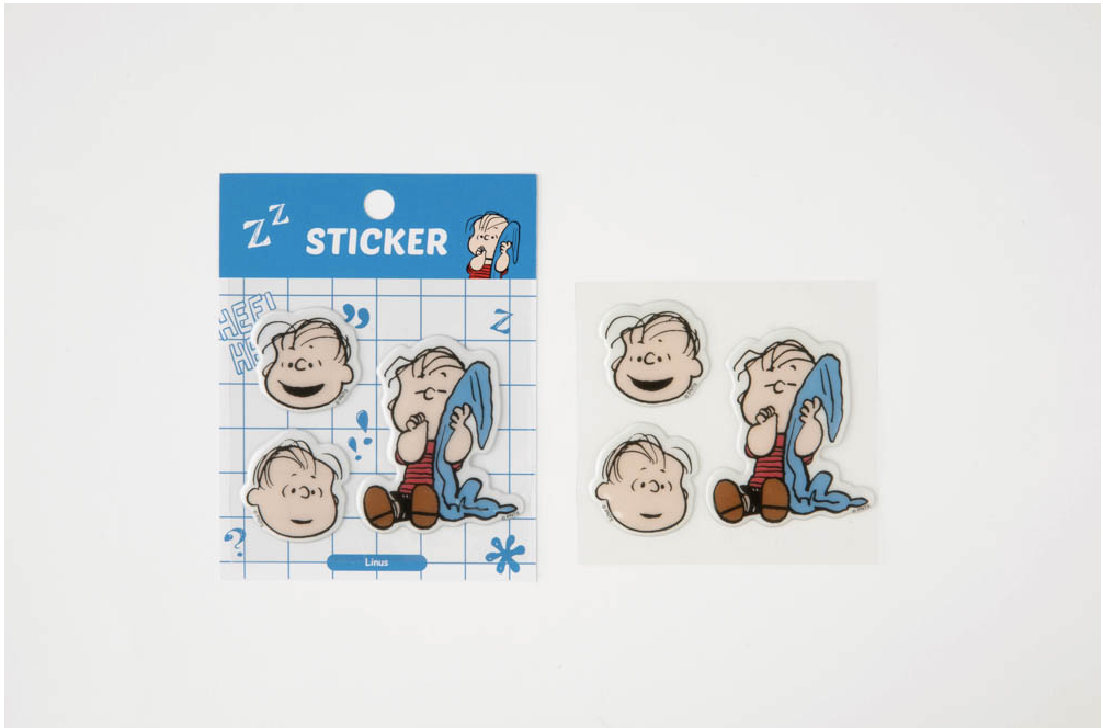 Peanuts pom pom sticker, 7 characters