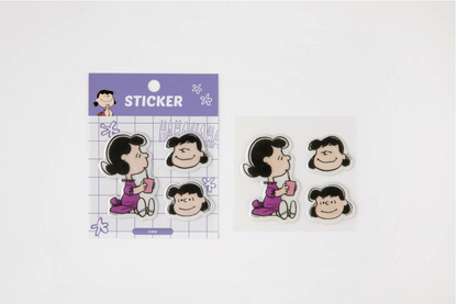 Peanuts pom pom sticker, 7 characters