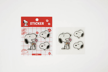 Peanuts pom pom sticker, 7 characters