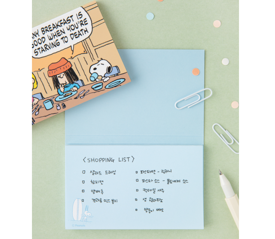 Peanuts memo pad, 4 style