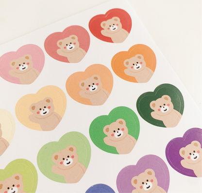 MALLING BOOTH Heart Bebe bear Removable Sticker