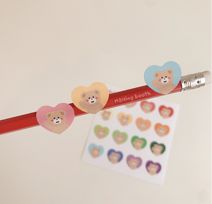 MALLING BOOTH Heart Bebe bear Removable Sticker