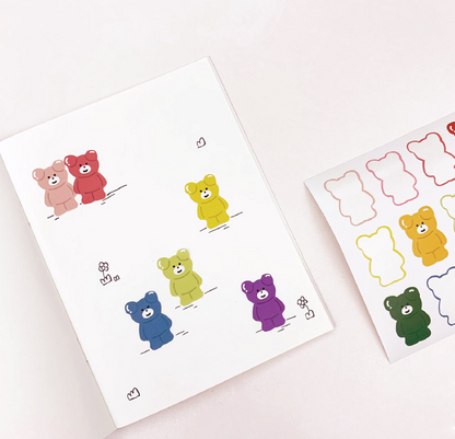 MALLING BOOTH Color Bebe bear Removable Sticker