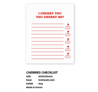 MALLING BOOTH Cherry check list memo pad