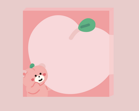 MALLING BOOTH Peach Bear Pink memo pad