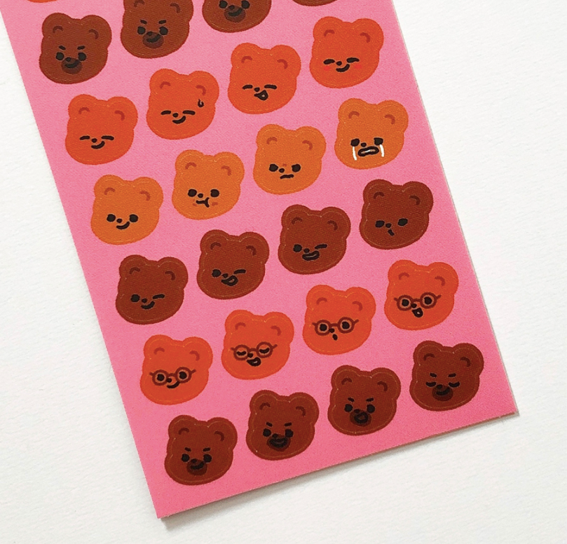 PUREUREUM DESIGN Cupid bear Family Face Sticker