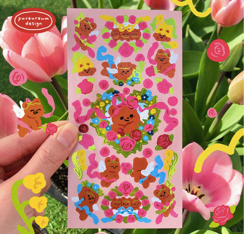 PUREUREUM DESIGN Cupid Flower Sticker