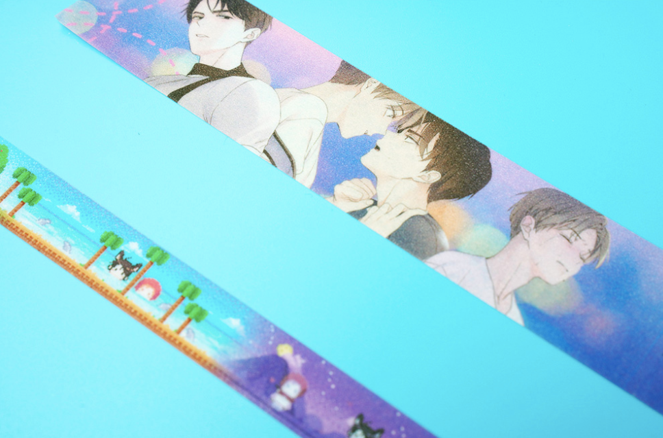 4 Week Lovers Official Goods Glitter Washi tape, 2 types