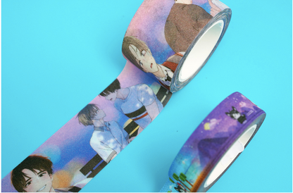4 Week Lovers Official Goods Glitter Washi tape, 2 types