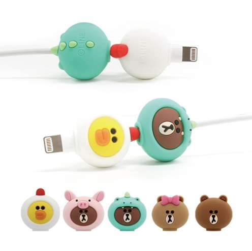 [LINE FRIENDS] cable protector, Piggy-Brown