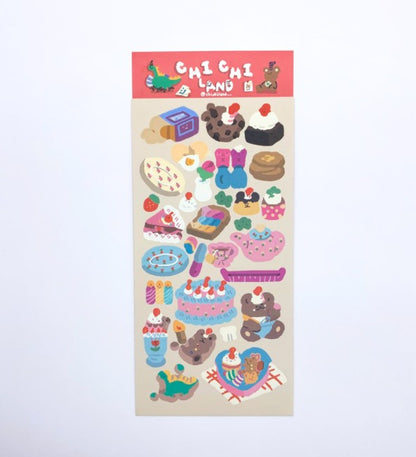 CHICHI LAND Cute Bear Stickers Korea Stickers Diary Deco Plnner Bullet Journal Stickers