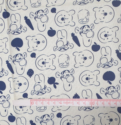 Winnie the Pooh and Tigger Face Cotton Fabric, Disney Fabric by the yard