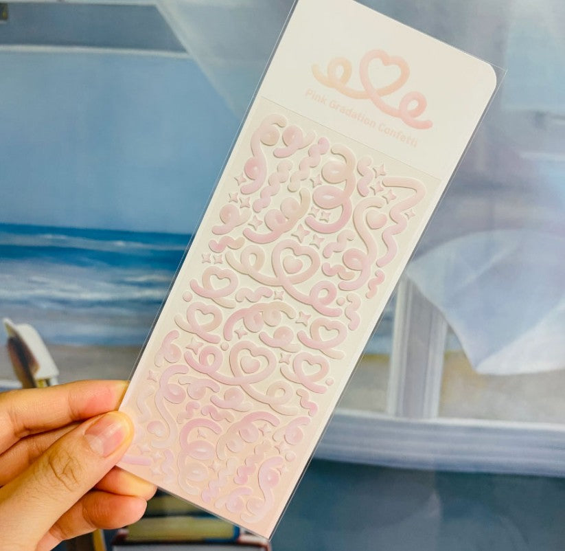 Pink Gradation Confetti sticker