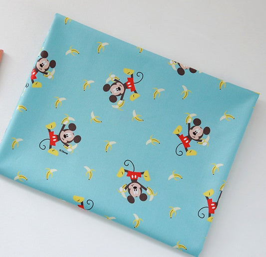 Disney Mickey Mouse Banana Cotton Fabric, by the yard