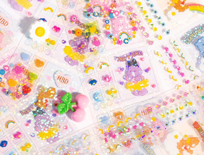 Care Bears PVC Stickers 2 types, Planner Deco Sticker