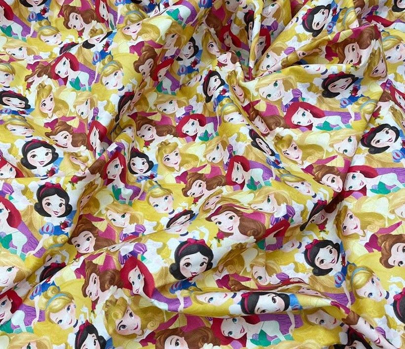 Disney Princesses Cotton Fabric, by the yard