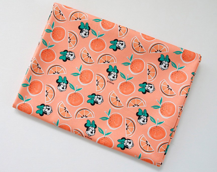 Disney Minnie Mouse Orange Cotton Fabric, by the yard