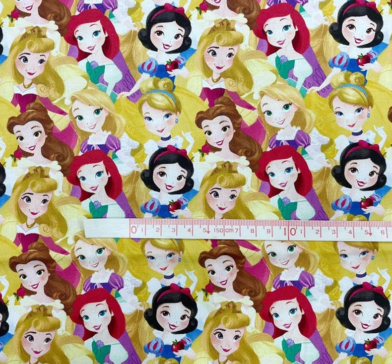 Disney Princesses Cotton Fabric, by the yard