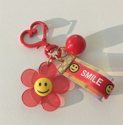 Airpods Acrylic Flower Smile Keyring, Couple Keyring 2 Types