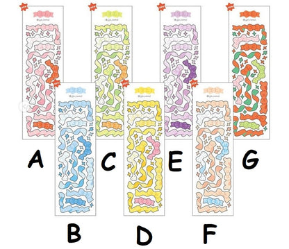 JJORAMZI Ribbon Cofentti Stickers 7 types