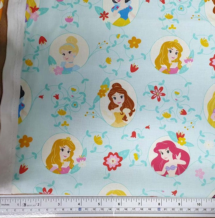 Disney Cute Princesses Cotton Fabric, by the yard