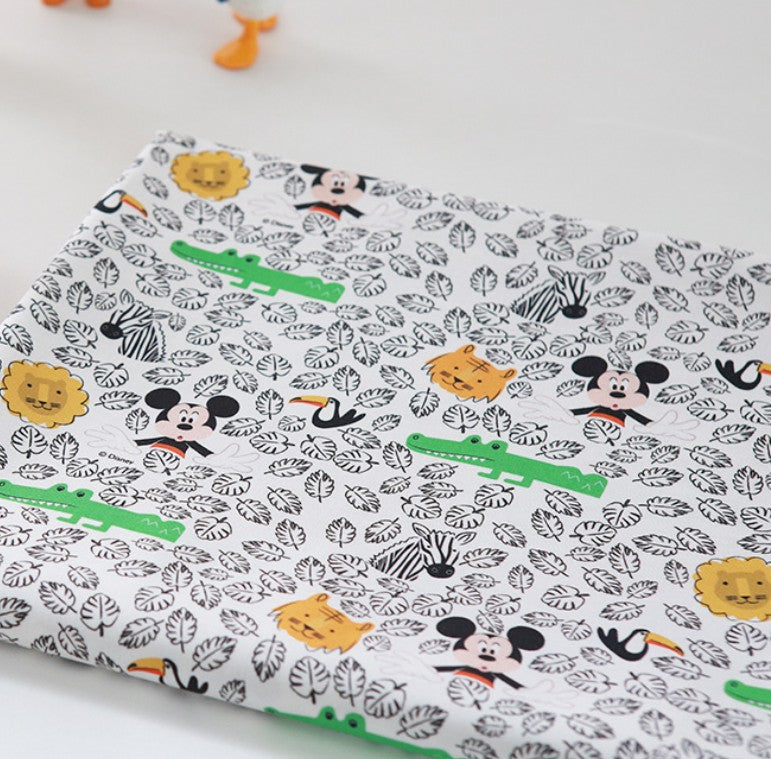 Disney Mickey Mouse Jungle Cotton Fabric, by the yard