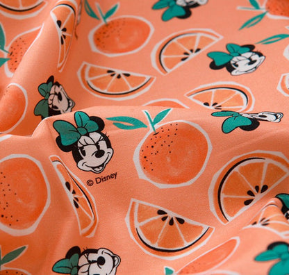 Disney Minnie Mouse Orange Cotton Fabric, by the yard