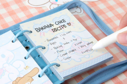 Sanrio 3 Ring Mini Binder Journal, Hello Kitty, My Melody Transparent Clear Cover Diary Album