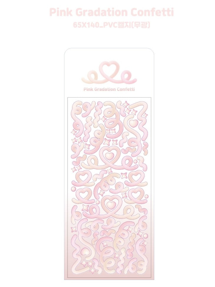 Pink Gradation Confetti sticker