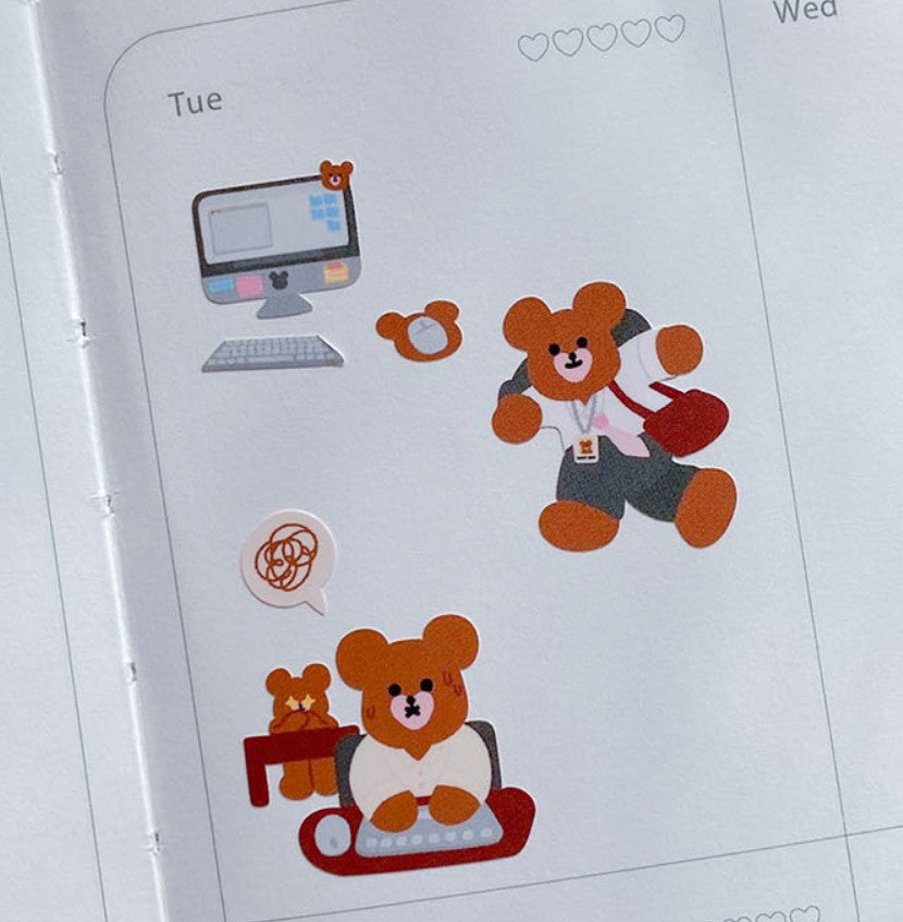 Office Bear sticker (2ea)