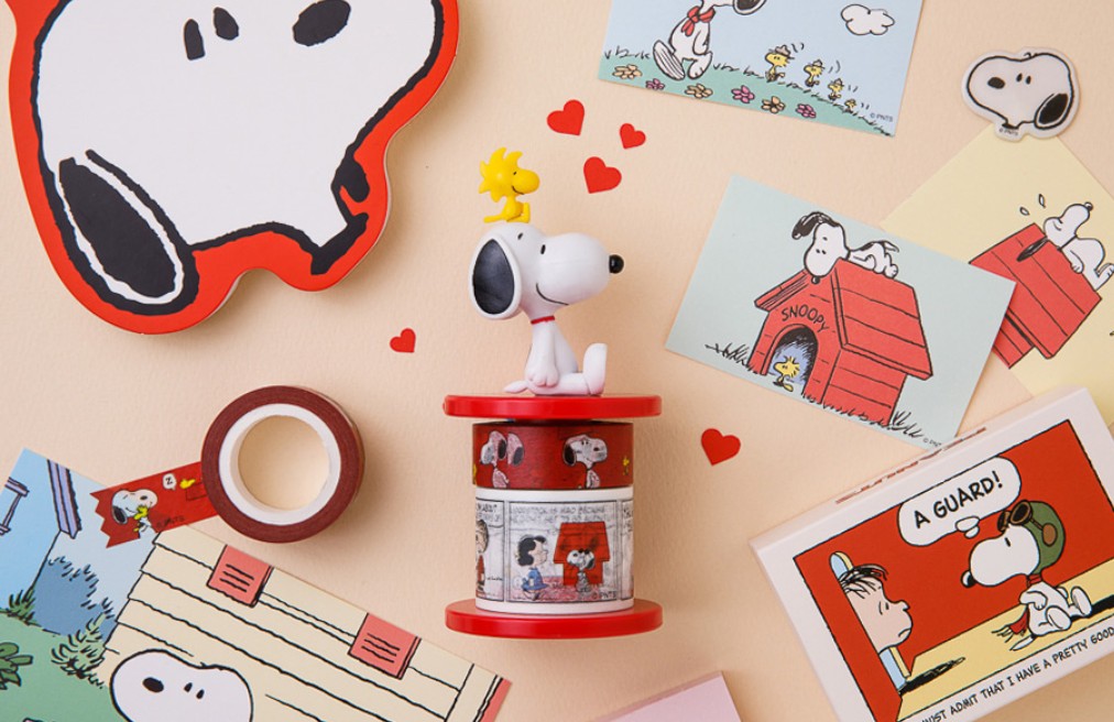 Peanuts washi tape Dispenser Set - 3 piece(snoopy, charlie brown, lucy)