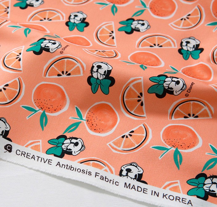 Disney Minnie Mouse Orange Cotton Fabric, by the yard