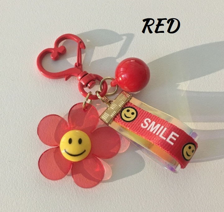 Airpods Acrylic Flower Smile Keyring, Couple Keyring 2 Types