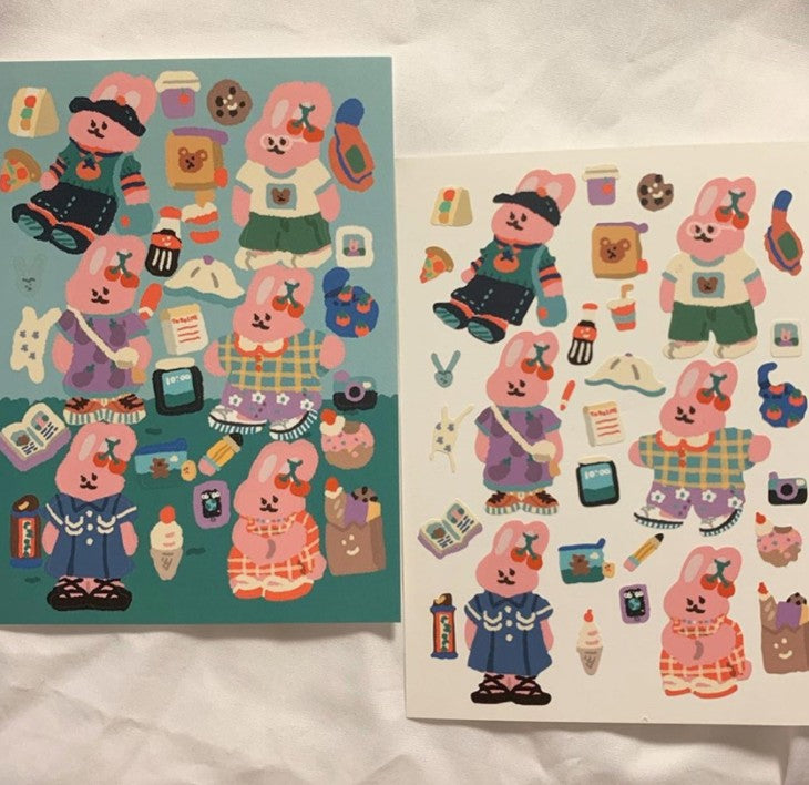 CHICHI LAND Cute Bear Stickers Korea Stickers Diary Deco Plnner Bullet Journal Stickers