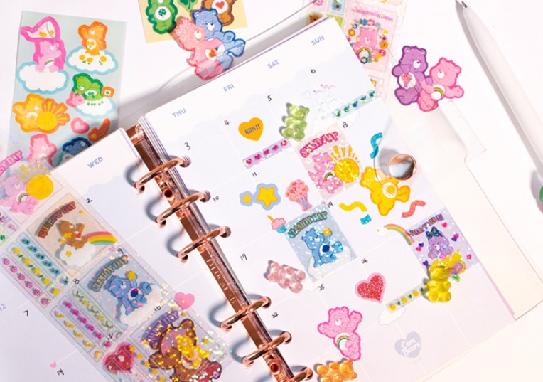 Care Bears PVC Stickers 2 types, Planner Deco Sticker