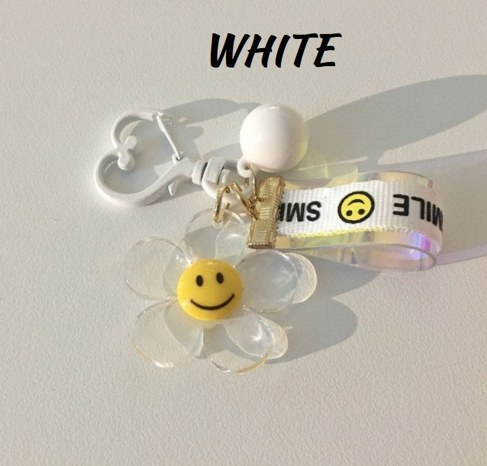 Airpods Acrylic Flower Smile Keyring, Couple Keyring 2 Types