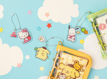 Sanrio 3 Ring Mini Binder Journal, Hello Kitty, My Melody Transparent Clear Cover Diary Album