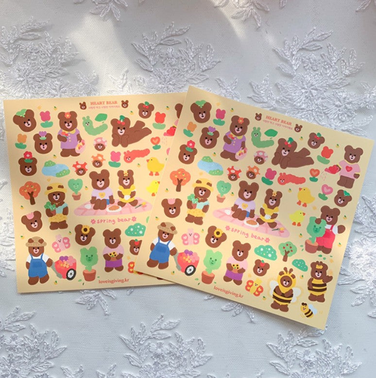 Spring Bear sticker (2ea)