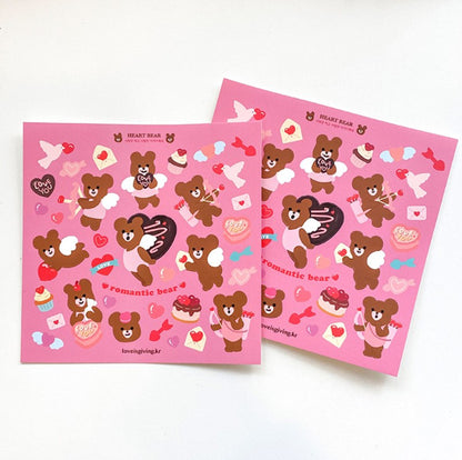 Romantic Bear sticker (2ea)