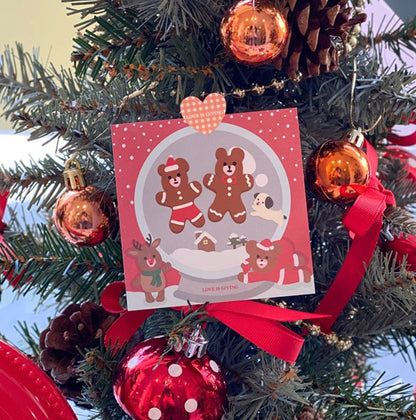 Christmas Heart Bear sticker (2ea)