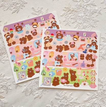 Cleaning Bear sticker (2ea)