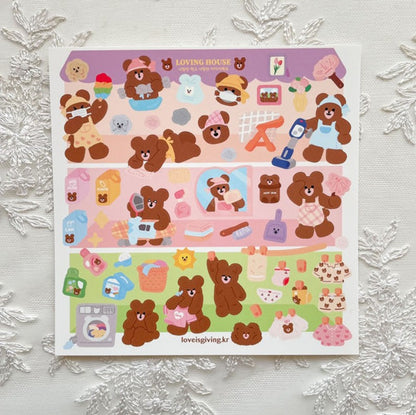 Cleaning Bear sticker (2ea)