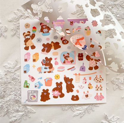 Cleaning Bear sticker (2ea)